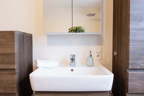 Dusche, Haartrockner, Handtücher