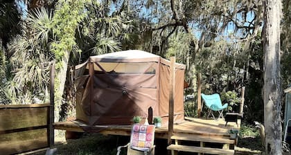Boho Waterside Glamping Tent for a Florida Getaway