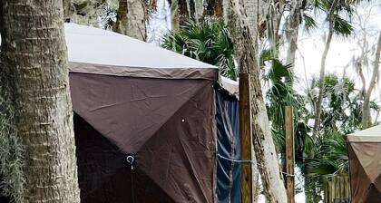Boho Waterside Glamping Tent for a Florida Getaway
