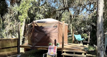 Boho Waterside Glamping Tent for a Florida Getaway