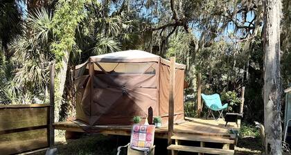 Boho Waterside Glamping Tent for a Florida Getaway