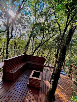 Superior Chalet, Balcony, Garden View | Living area - Pousada Recanto das Cachoeiras (Angelina)