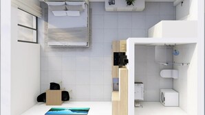 A modern kitchen with a built-in oven, a microwave, and a sink. There is a wooden cabinet and a countertop with a picture frame. - Apartment / Ferienwohnung am Moosrain (Eitting)