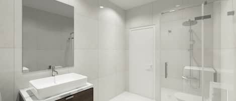 Douche, serviettes fournies