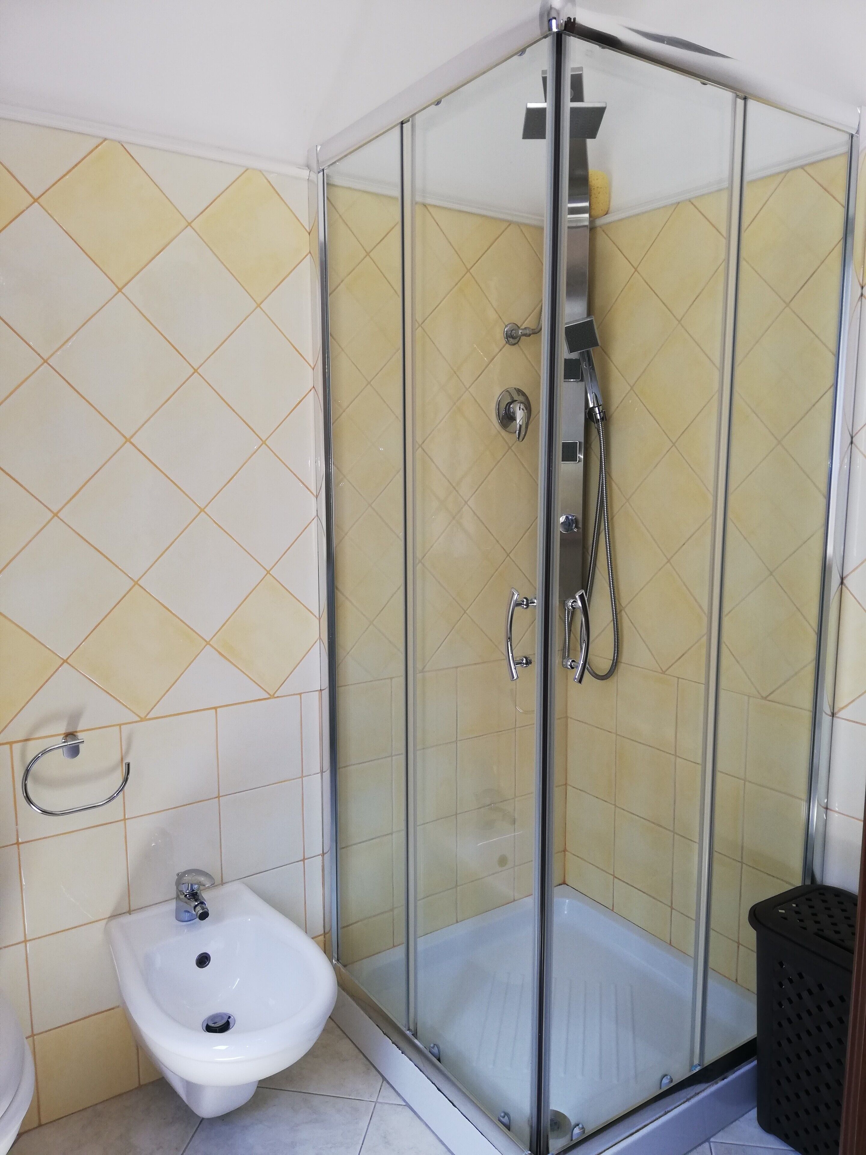 Douche, sèche-cheveux, serviettes fournies