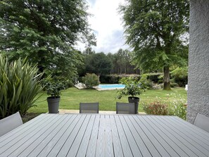 Outdoor dining - Villa with pool and pets allowed - 8-10 guests (Vielle-Saint-Girons)