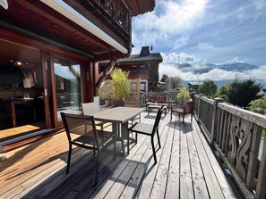 Outdoor dining - Apartment with panoramic view - 4 guests (Samoëns)