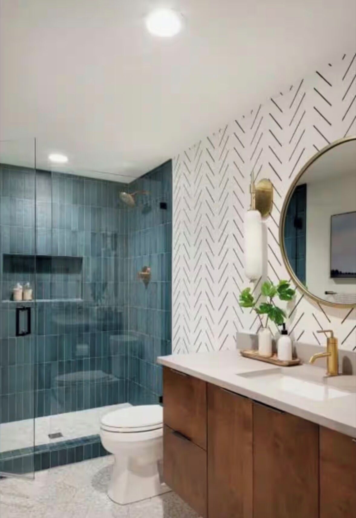 Shower, towels, toilet paper