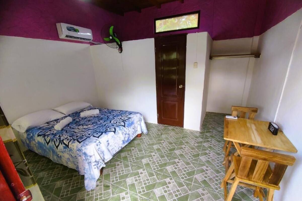 Kamar Double Standar, patio, pemandangan kolam renang | Brankas, tirai kedap cahaya, dan setrika/meja setrika