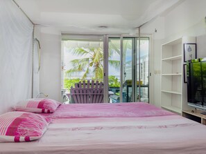 Kamar Keluarga, pemandangan laut | Setrika/meja setrika dan Wi-Fi gratis