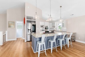 Fridge, microwave, oven, stovetop - Second Wynd, Luxury Home, Private Pool, Elevator, NewlyUpdated (Emerald Isle)