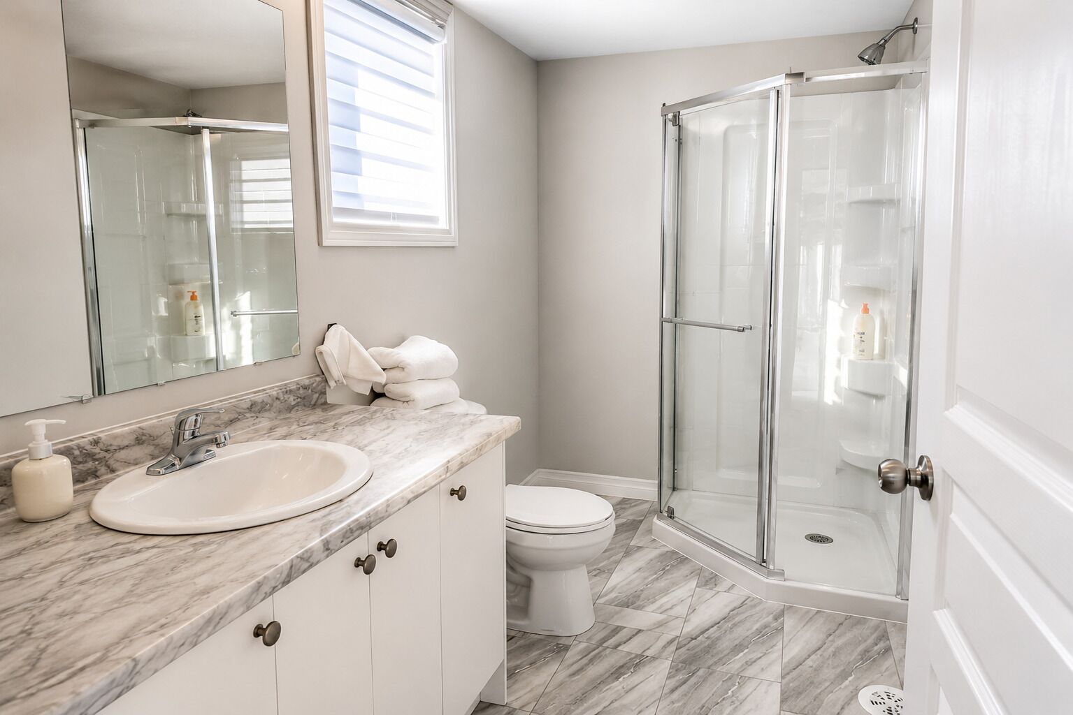 Shower, towels, soap