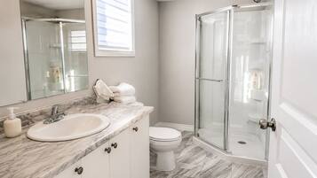 Shower, towels, soap