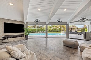 Outdoor pool, a heated pool - McCarty Mansion - Fort Pierce Waterfront Paradise - 7Br/6Ba - Sleeps 20 (Fort Pierce)