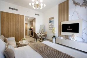 Room - New Studio w/ Balcony & Pool | Riviera Beachfront (Dubai)