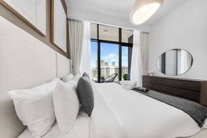 Iron/ironing board, WiFi, bed sheets - Free housekeeping visits during your stay - StayShort - Modern 1BR that Sleeps 4 at Riviera Beachfront (Meydan)