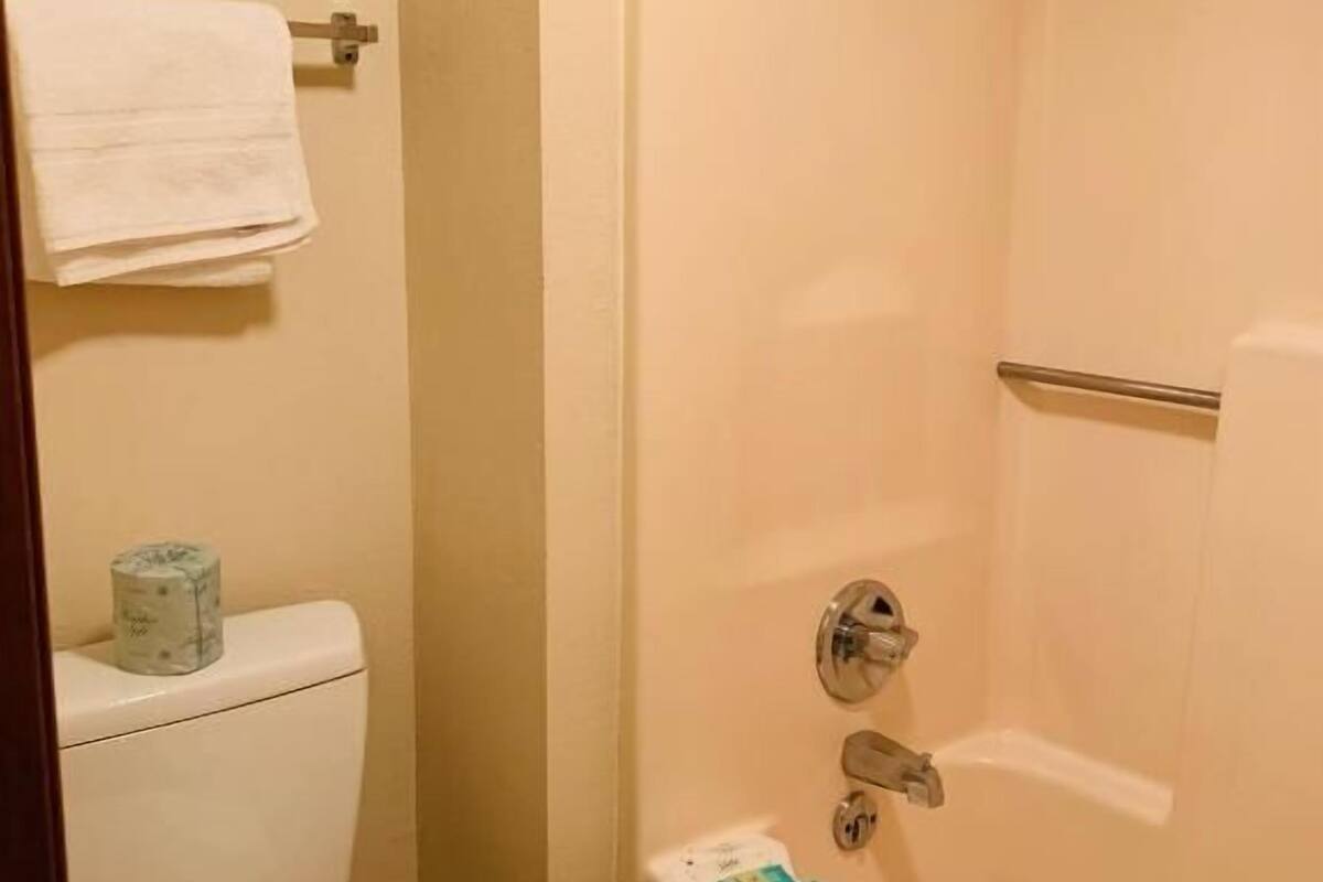 Ensemble douche/baignoire, articles de toilette gratuits, sĂšche-cheveux