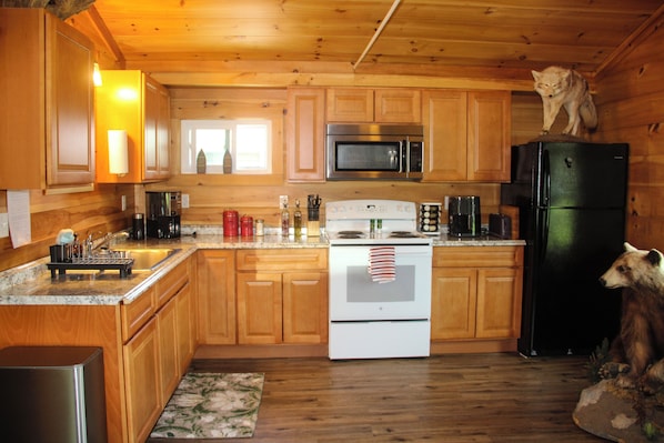 Private kitchen - Sportsman's Cabin with Lakeview's and Lake Access. (Colchester)