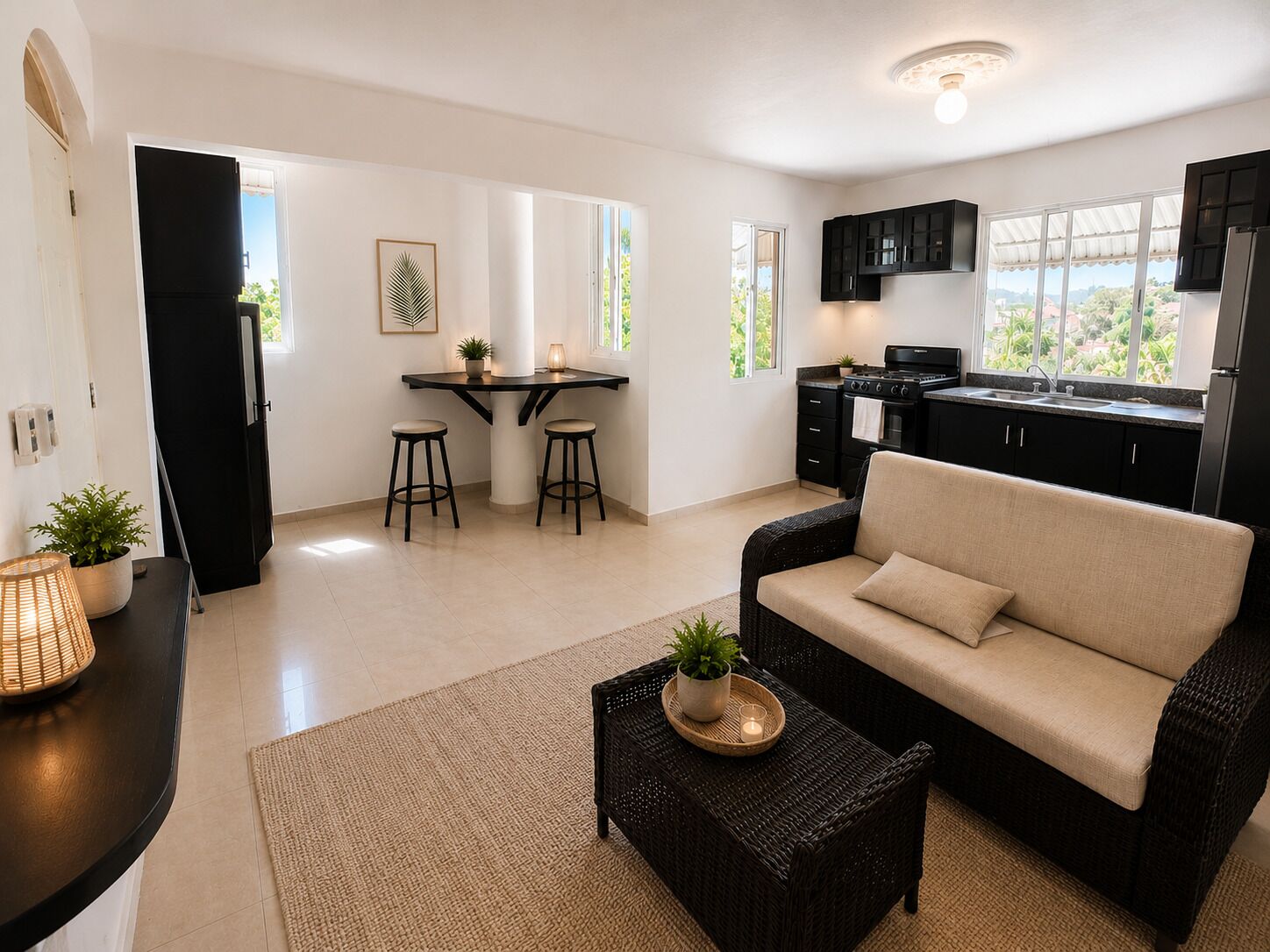 Junior appartement, uitzicht op binnenplaats | Woonruimte