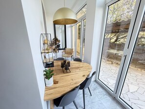 Dining - 2-Bedroom City Center Apartment with Shared Terrace, Wi-Fi, and Air Conditioning (Cannes)
