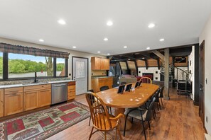 Dining - 100 ACRES WITH PRIVATE LAKE! Retro Riverside Retreat Groovy A-Frame (Lake Village)