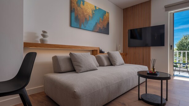 Living area - WALK2BEACH Riviera Beachfront Studio- Steps to Yabanaki Varkiza (Vari)