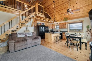 TV, fireplace, books - The Angostura Cabin - Lake View (Hot Springs)