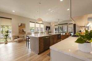 Fridge, microwave, oven, stovetop - Urban Resort • Pool + Bar, Hot Tub & Sauna (Nashville)
