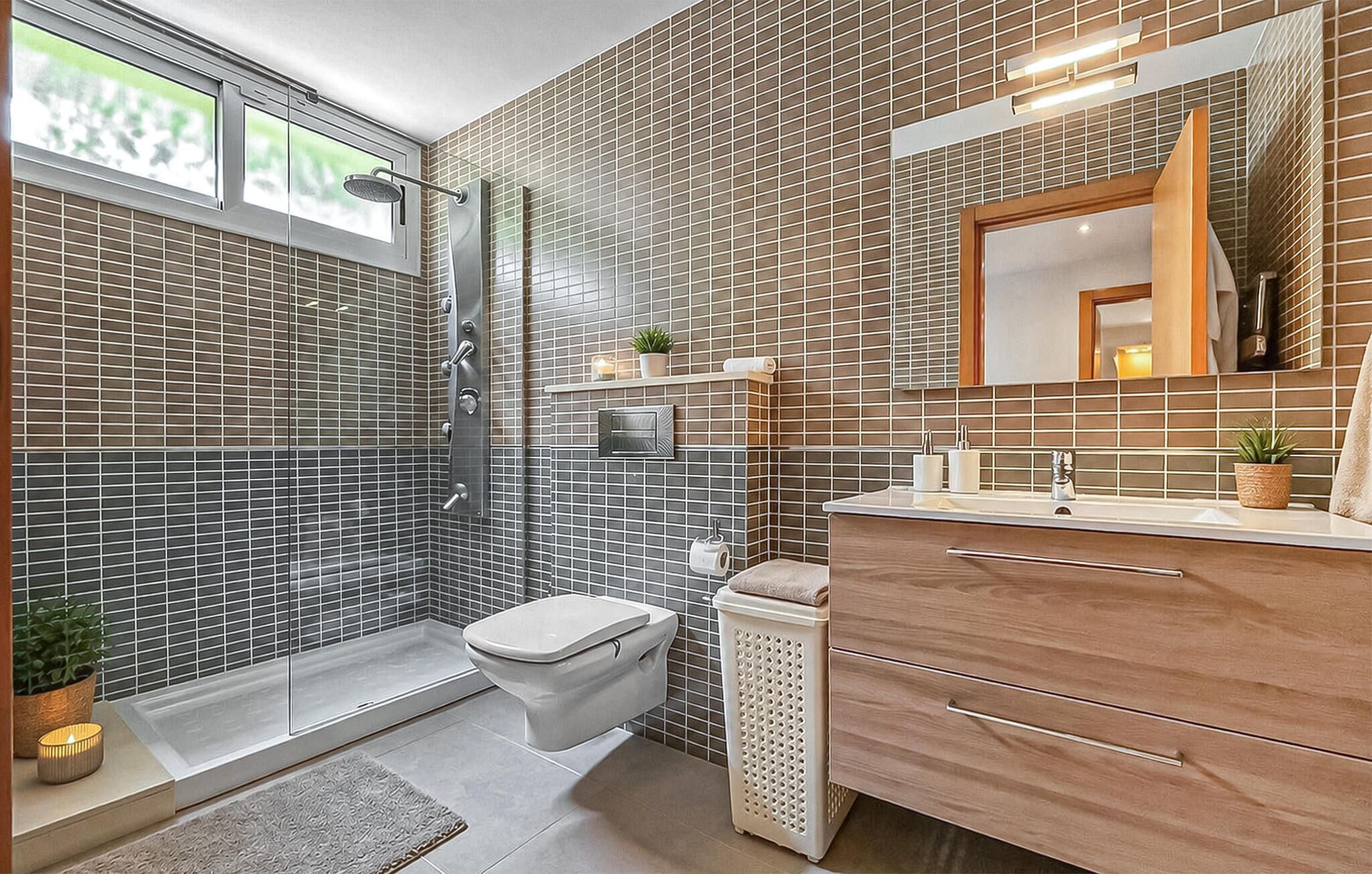 Shower, hair dryer