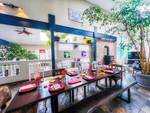 Outdoor dining - Koi Pond & Meditation Gardens Await In The Quiet Rainforest of East Sooke (Sooke)