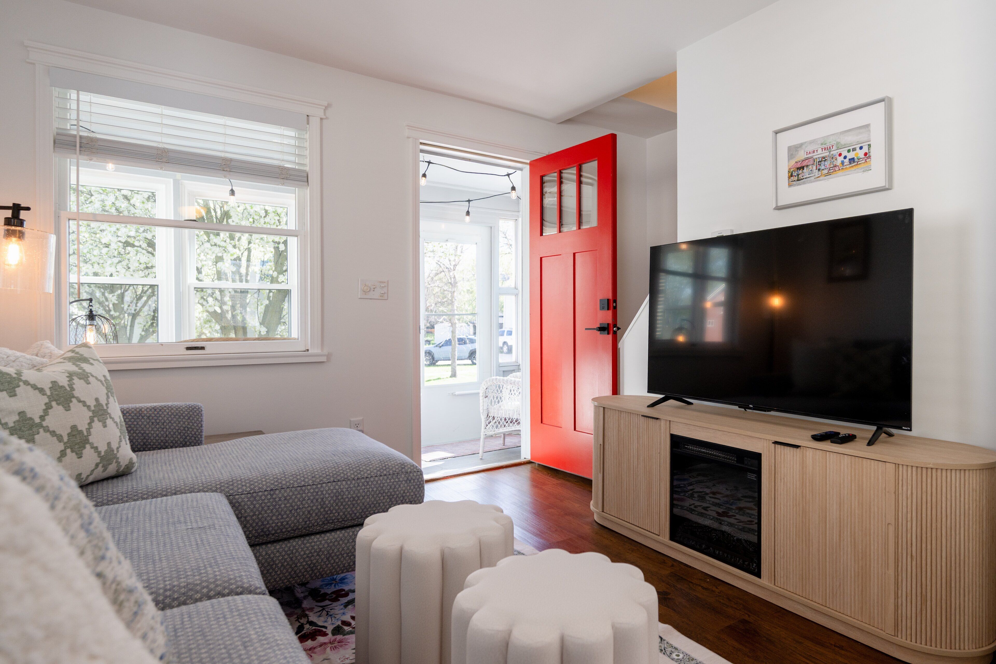 TV connectée, cheminée