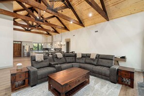 TV, fireplace - 3BR Mountain Cabin w Fireplace, Steamshower, Decks & Games (Happy Jack)