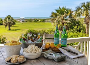 Outdoor dining - Saltwater Sanctuary | Ocean Views + Private Pool (Isle Of Palms)