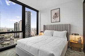 อพาร์ทเมนท์ | 2 ห้องนอน, พื้นที่ทำงานแบบใช้แล็ปท็อป, ผ้าปูที่นอน