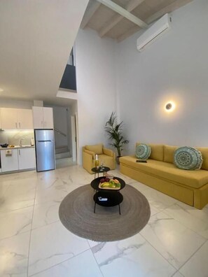 Family Apartment, Balcony, City View | Living area - OIKEIA Apartments by All About Paxos (Gaios)