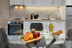 Standard Apartment, City View | Private kitchen - OIKEIA Apartments by All About Paxos (Gaios)