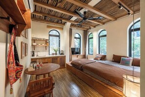 Basic Studio, Balcony, City View | Desk, laptop workspace, blackout curtains, soundproofing - RIVA Old Latern Hotel (Ha Noi)