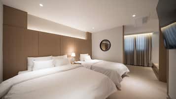Blackout curtains, free WiFi, bed sheets