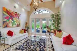 TV, fireplace, ping pong, books - Endless Beach Days! Luxe Vero Beach Home w/ Pool (Vero Beach)