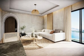 Classic Room, Pool View | Living area