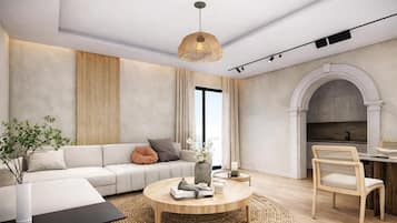 Habitación clásica, vistas a la piscina | Zona de estar