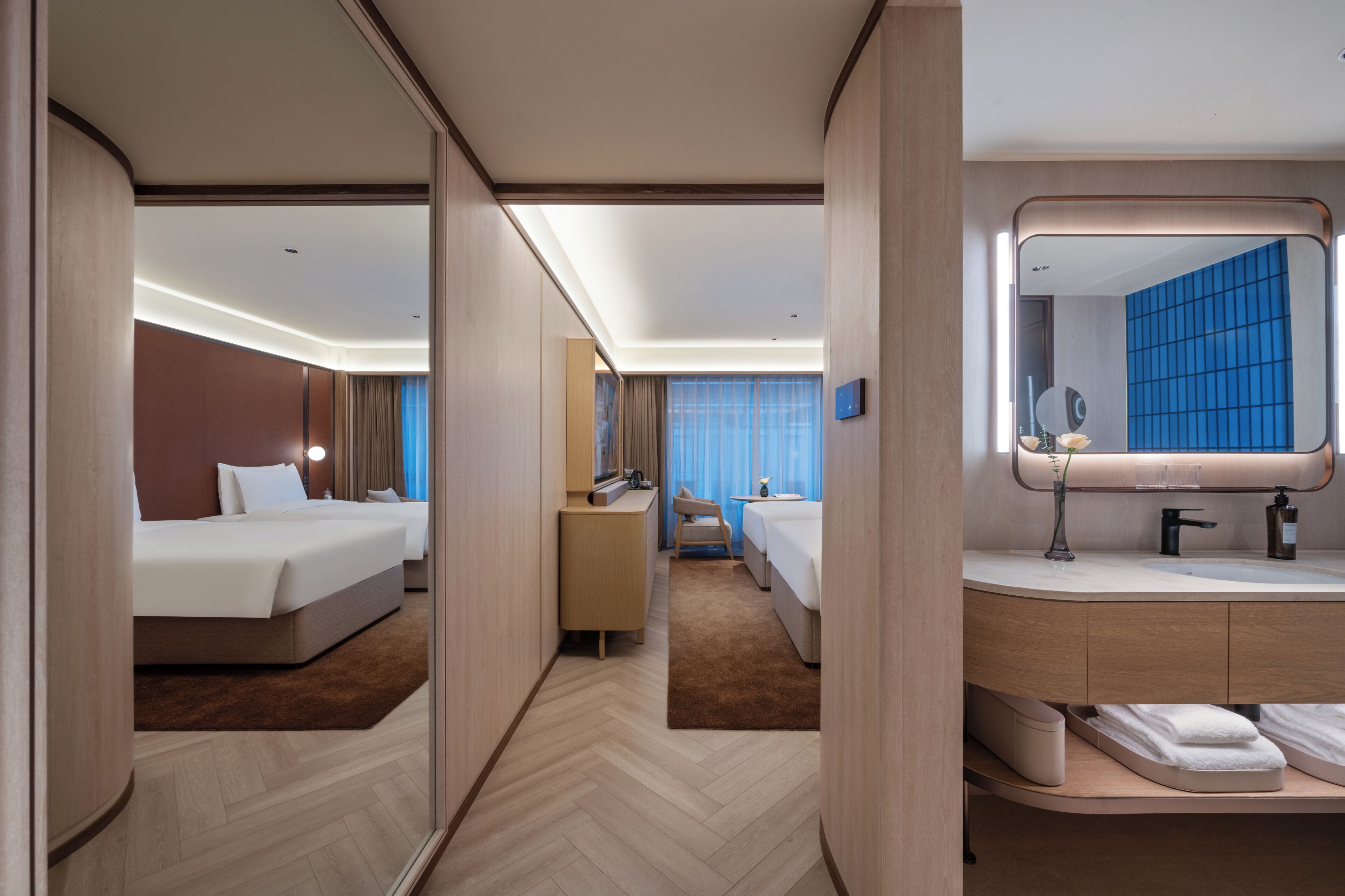 Premium bedding, down duvets, memory-foam beds, free minibar
