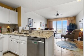 Fridge, microwave, oven, stovetop - THE DUNES 608 2 Bed-2 Bath, Sea South Properties (Gulf Shores)