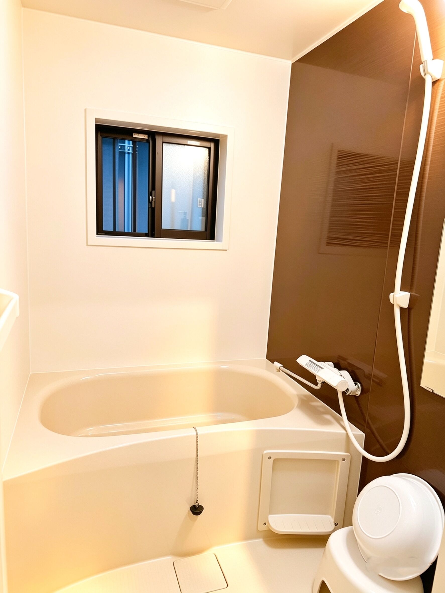 Hair dryer, towels, toilet paper