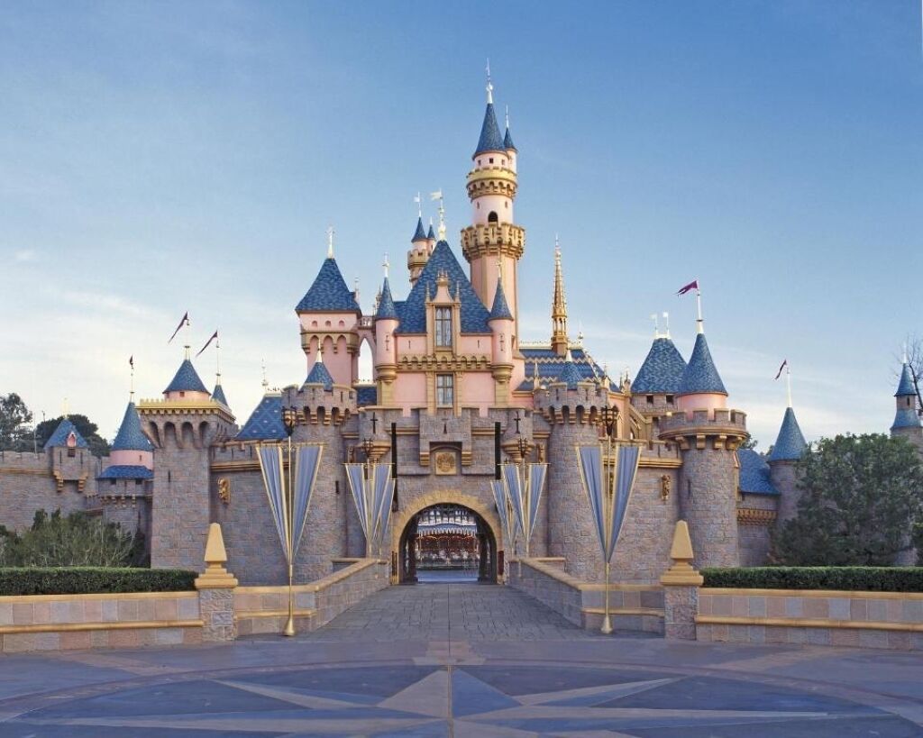 A castle-like structure with multiple towers and a central entrance.