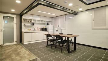 Mini-fridge, microwave