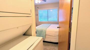 1 bedroom, iron/ironing board, travel crib, WiFi (free)