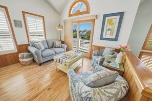 TV, offices - 7BR w/ Heated Pool, Volleyball, Steps to Beach! (Corolla)