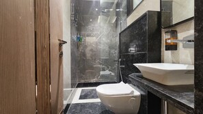 Deluxe Double or Twin Room, 1 Queen Bed, Non Smoking, Housekeeping | Bathroom | Shower, towels, soap, shampoo - SOMNATH PALACE (VARANASI)