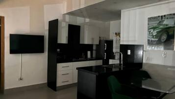 Apartemen, balkon, pemandangan kota | Dapur pribadi